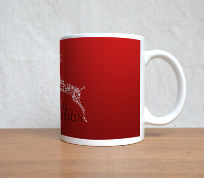 StyBuzz Merry Christmas Red Christmas Ceramic Mug 300 ml StyBuzz Merry Christmas Red Christmas Ceramic Mug 300 ml