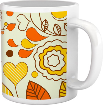 60% OFF on Tiedribbons Geometric Cute_Floral Pattern_Light Shade Ceramic Mug 325 ml