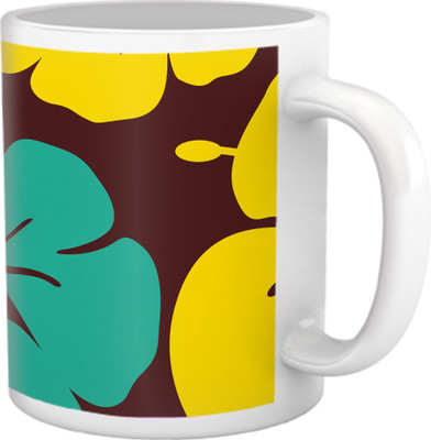 75% OFF on Tiedribbons Shy Shine_Geometric Multicolor_ thick Floral Pattern Ceramic Mug 325 ml