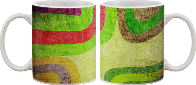Artifa Colourful Textile Pattern Porcelain, Ceramic Mug 350 ml
