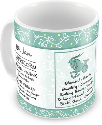 10% OFF on Everyday Gifts Happy Birthday 8th Jan Zodiac Ceramic Mug