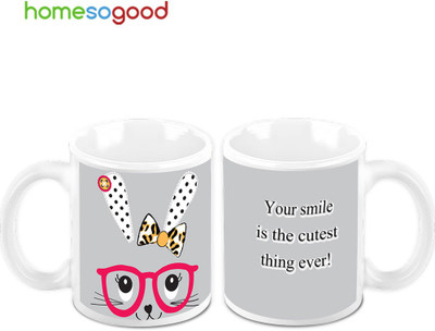 45% OFF on Homesogood The Cutest Smile Pack Of 2 Ceramic Mug 325 ml, Pack of 2 45% OFF on Homesogood The Cutest Smile Pack Of 2 Ceramic Mug 325 ml, Pack of 2