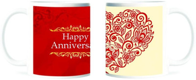 50% OFF on Refeel Gifts Happy Anniversary Ceramic Mug 325 ml