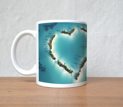 16% OFF on StyBuzz Love is Like Ocean Quote Porcelain Mug 300 ml