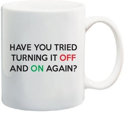 40% OFF on Teeskart Have You Tried To Turn It Off And On Again Porcelain Mug 300 ml