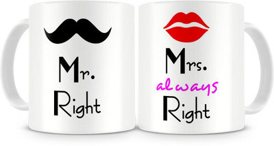 26% OFF on Everyday Gifts Couple Mr. And Mrs. Right Ceramic Mug Pack of 2 26% OFF on Everyday Gifts Couple Mr. And Mrs. Right Ceramic Mug Pack of 2