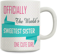 Giftsbymeeta Rakhi Gift Sweetest Sister Ceramic Mug