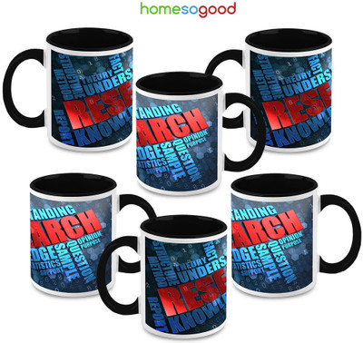 41% OFF on HomeSoGood Research And Development Ceramic Mug 325 ml, Pack of 6