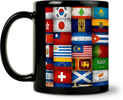 36% OFF on ShopMantra Multi Countries Flag Ceramic Mug 300 ml