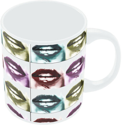 7% OFF on PosterGuy Colourful Hot Lips Colour Coffee Ceramic Mug 300 ml