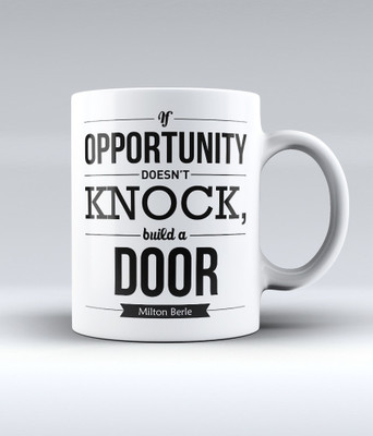 19% OFF on Lab No. 4 If Opportunity Doesn'T Knock, Build A Door - Milton Berle Ceramic Mug 350 ml