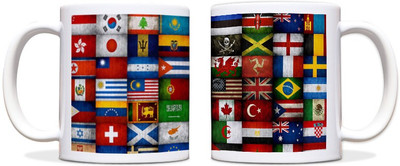 60% OFF on ShopMantra Multi Countries Flag Black Ceramic Mug 300 ml 60% OFF on ShopMantra Multi Countries Flag Black Ceramic Mug 300 ml