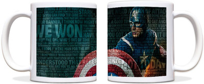 60% OFF on ShopMantra Captain America Quote Black Ceramic Mug 300 ml