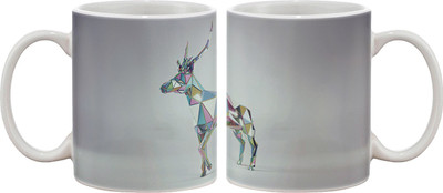 15% OFF on Artifa Mosaic Deer Art Porcelain, Ceramic Mug 350 ml