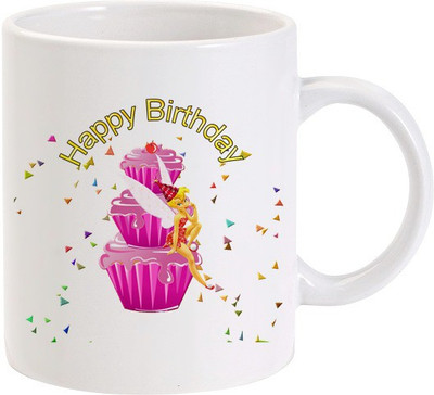 50% OFF on Lolprint Happy Birthday Cupcakes Ceramic Mug 325 ml