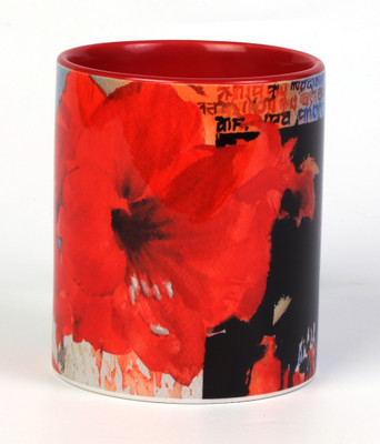 2% OFF on Indian Colours Floral Mystery Ceramic Mug 325 ml