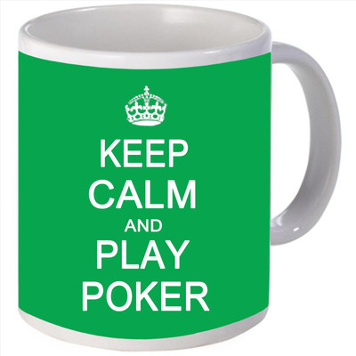 Snoogg Keep calm and play poker Porcelain Bone China Coffee Ceramic Mug