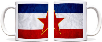 60% OFF on ShopMantra Yugoslavia Flag Black Ceramic Mug 300 ml