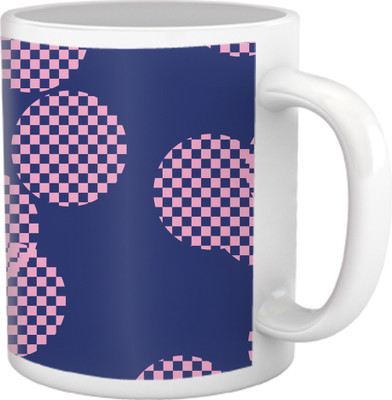 60% OFF on Tiedribbons Shy Shine_Geometric Multicolor_ Check Balls Pattern Ceramic Mug 325 ml