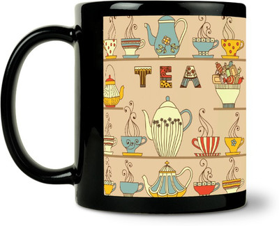 40% OFF on ShopMantra Vecor Tea Kettle Pattern Ceramic Mug 300 ml