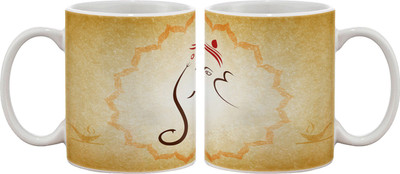 15% OFF on Artifa Lord Ganesha Porcelain, Ceramic Mug 350 ml