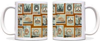 60% OFF on ShopMantra Vintage Stamp Black Ceramic Mug 300 ml