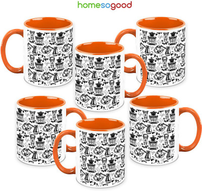 41% OFF on HomeSoGood Homemade Coffee 6 Mugs Ceramic Mug 325 ml, Pack of 6