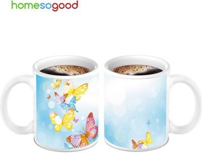 45% OFF on HomeSoGood Lovely Butterflies On Coffee Ceramic Mug 280 ml, Pack of 2 45% OFF on HomeSoGood Lovely Butterflies On Coffee Ceramic Mug 280 ml, Pack of 2