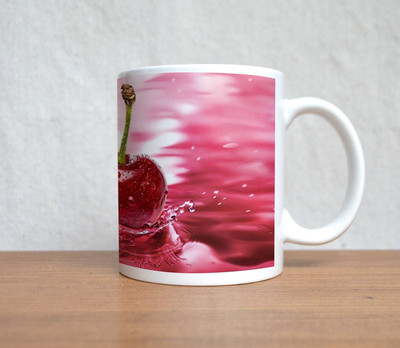 60% OFF on StyBuzz Red Cherry in Water Porcelain Mug 300 ml