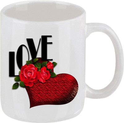 16% OFF on Ellicon 181 Red Heart With Rose And Love Ceramic Mug 16% OFF on Ellicon 181 Red Heart With Rose And Love Ceramic Mug