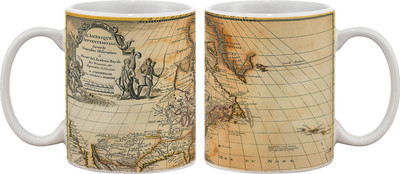 15% OFF on Artifa Old Map Porcelain, Ceramic Mug 350 ml