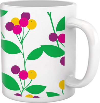 60% OFF on Tiedribbons Shy Shine_Geometric Multicolor_Colored cherry Pattern Ceramic Mug 325 ml