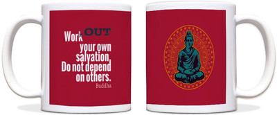 60% OFF on ShopMantra Buddha Work Quote Quote Black Ceramic Mug 300 ml