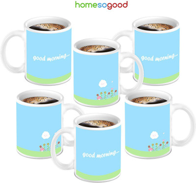 49% OFF on HomeSoGood Lovely Good Morning Coffee 6 Mugs Ceramic Mug 280 ml, Pack of 6 49% OFF on HomeSoGood Lovely Good Morning Coffee 6 Mugs Ceramic Mug 280 ml, Pack of 6