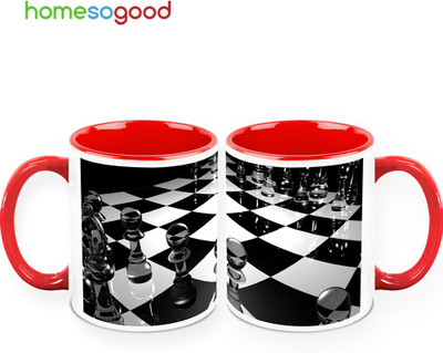 37% OFF on HomeSoGood Check Mate QTY 2 Ceramic Mug 325 ml, Pack of 2 37% OFF on HomeSoGood Check Mate QTY 2 Ceramic Mug 325 ml, Pack of 2