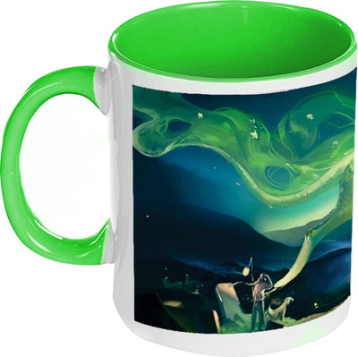 58% OFF on AMY Fantasy Animals Inside Green Coffee Ceramic Mug 325 ml