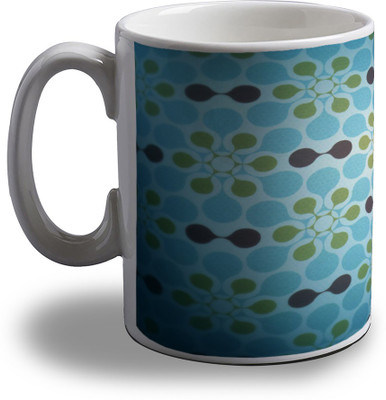 15% OFF on Artifa Abstract Design In Blue Amg0773 Porcelain, Ceramic Mug 350 ml