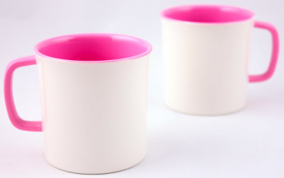 10% OFF on Hi Luxe Ivory Melamine 42248 Ivory - Light Pink Melamine Mug Pack of 2