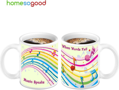 45% OFF on HomeSoGood Colorful Music When Words Fails 2 Mugs Ceramic Mug 280 ml, Pack of 2 45% OFF on HomeSoGood Colorful Music When Words Fails 2 Mugs Ceramic Mug 280 ml, Pack of 2