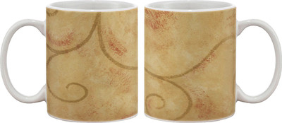 15% OFF on Artifa Brown Pattern Porcelain, Ceramic Mug 350 ml