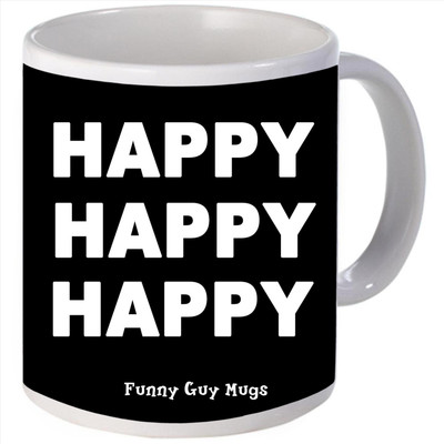 Snoogg Happy Happy Happy Porcelain Bone China Coffee Ceramic Mug Snoogg Happy Happy Happy Porcelain Bone China Coffee Ceramic Mug