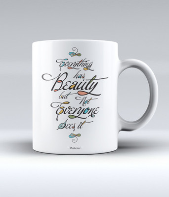 19% OFF on Lab No. 4 Everything Has Beauty, But Not Everyone Sees It - Confucius Quotes Ceramic Mug 350 ml