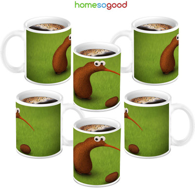 49% OFF on HomeSoGood Unique Designed Little Port Ceramic Mug 280 ml, Pack of 6