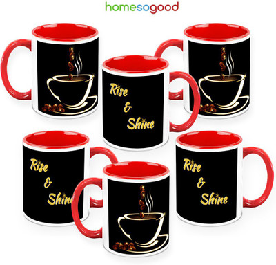 41% OFF on HomeSoGood Rise And Shine Pack Of 6 Ceramic Mug 325 ml, Pack of 6 41% OFF on HomeSoGood Rise And Shine Pack Of 6 Ceramic Mug 325 ml, Pack of 6