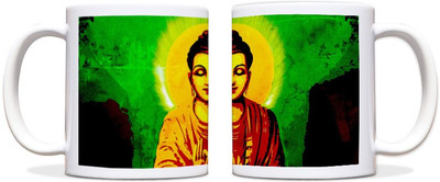 60% OFF on ShopMantra Buddha Peace Black Ceramic Mug 300 ml