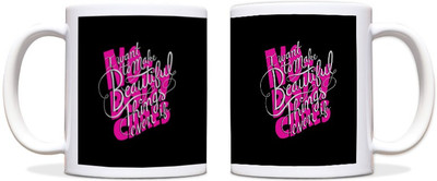 60% OFF on ShopMantra Beautiful Quote Black Ceramic Mug 300 ml