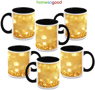 41% OFF on HomeSoGood Glittering Mist Of Desert Ceramic Mug 325 ml, Pack of 6
