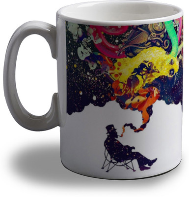 15% OFF on Artifa Man Smoking Thoughts Porcelain, Ceramic Mug 350 ml