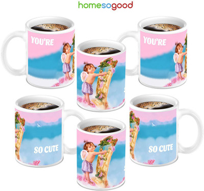 49% OFF on Homesogood You Are So Cute Coffee Ceramic Mug 280 ml, Pack of 6 49% OFF on Homesogood You Are So Cute Coffee Ceramic Mug 280 ml, Pack of 6