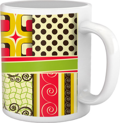 50% OFF on Tiedribbons Kinda Sexy_Modern Geometric_Steamy Orange Pattern Ceramic Mug 325 ml